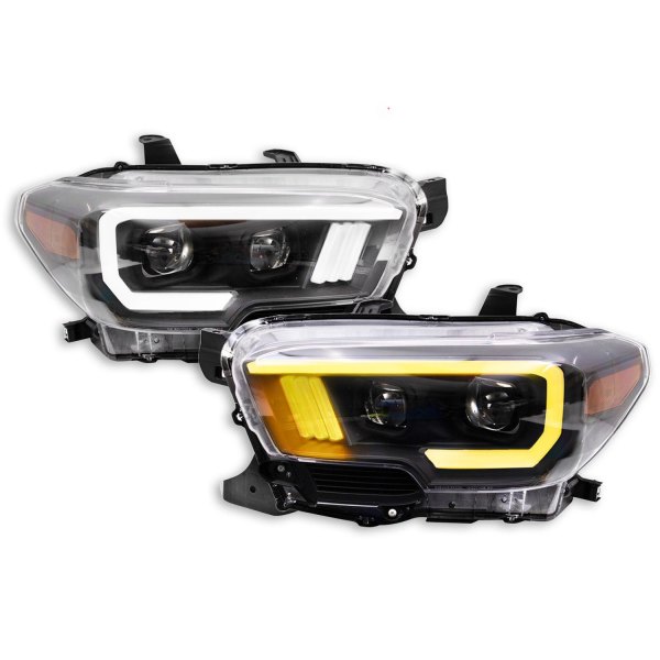TRQ® - Black Factory Style Switchback LED DRL Bar Projector Headlights