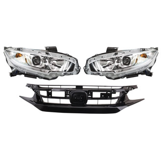 TRQ® - Driver and Passenger Side Replacement Headlight