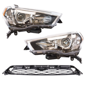 TRQ® - Driver and Passenger Side Replacement Headlights Lens and Housing