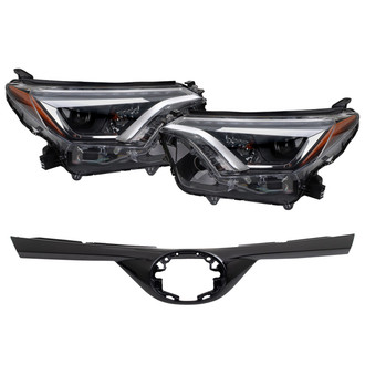 TRQ® - Driver and Passenger Side Replacement Headlights Lens and Housing