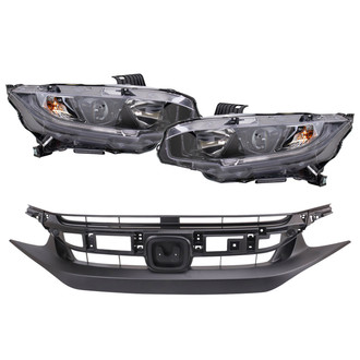 TRQ® - Driver and Passenger Side Replacement Headlights