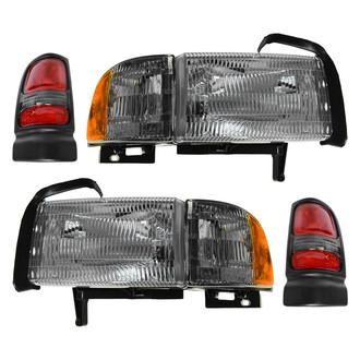 TRQ® - Driver and Passenger Side Chrome Headlight