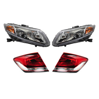 TRQ® LKA55963 - Driver and Passenger Side Replacement Headlights