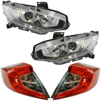 TRQ® - Driver and Passenger Side Replacement Headlight
