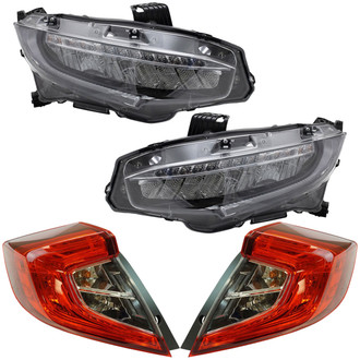 TRQ® - Driver and Passenger Side Replacement Headlights