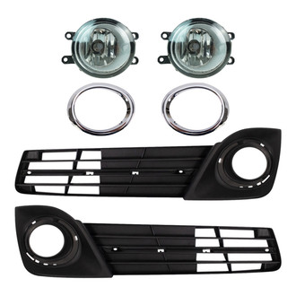 TRQ® - Driver Side Replacement Fog Lights With Bezels (Standard Line)