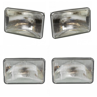 TRQ® - 4x6" Rectangular Chrome Factory Style Headlights