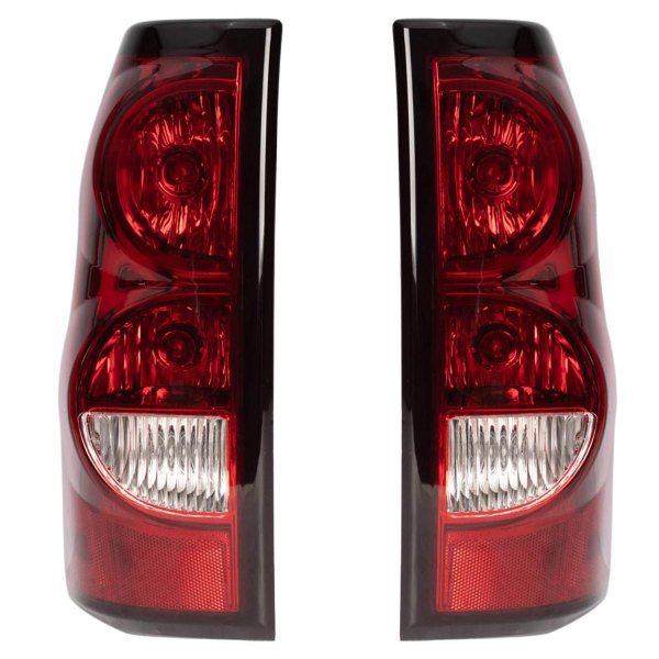 TRQ® - Driver and Passenger Side Chrome/Red Factory Style Tail Lights