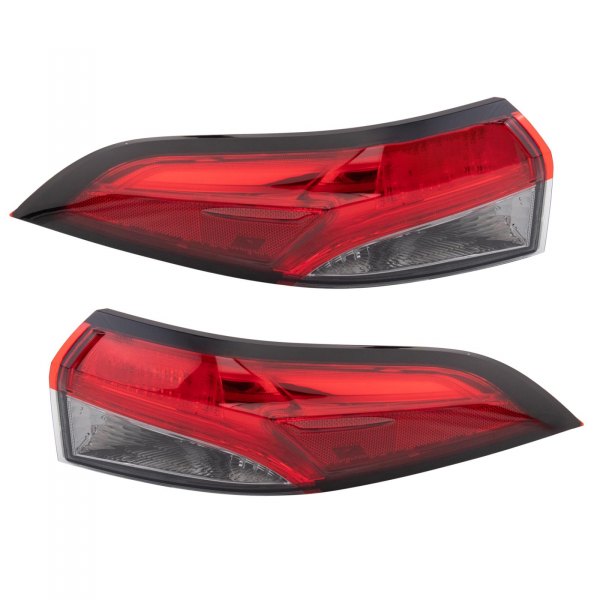 TRQ® - Outer Factory Style Fiber Optic LED Tail Lights, Toyota Corolla