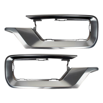 TRQ® - Front Outer Driver and Passenger Side Fog Light Hole Molding Set