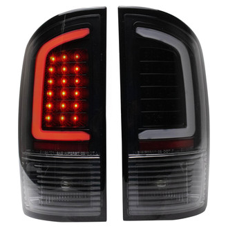 TRQ® - Driver and Passenger Side Black Fiber Optic LED Tail Lights
