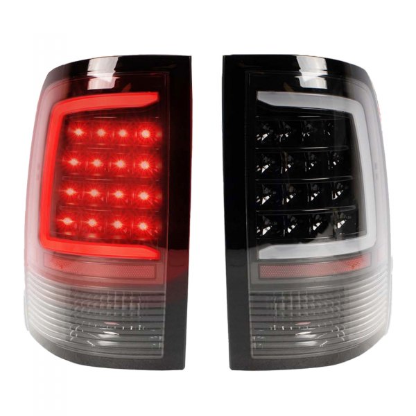TRQ® - Driver and Passenger Side Black Fiber Optic LED Tail Lights
