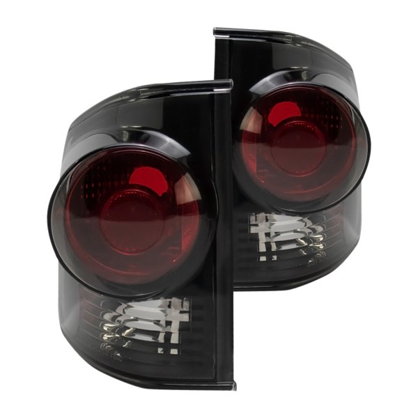 TRQ® - Driver and Passenger Side Black Red/Smoke Euro Tail Lights