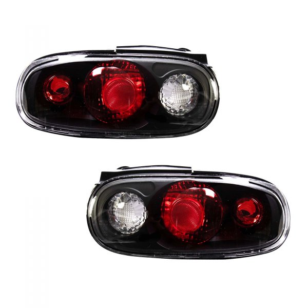 TRQ® - Driver and Passenger Side Black Euro Tail Lights