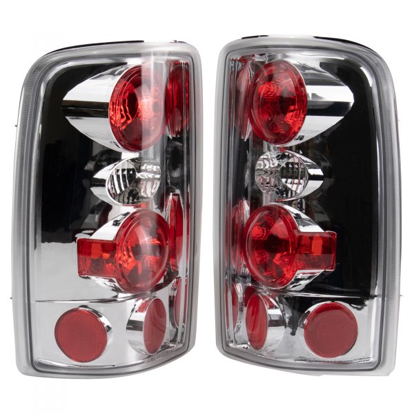 TRQ® - Driver and Passenger Side Chrome Euro Tail Lights