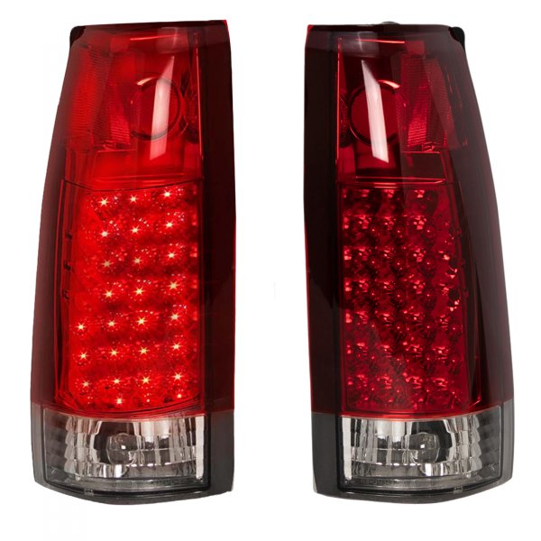 TRQ® - Driver and Passenger Side Chrome/Red LED Tail Lights