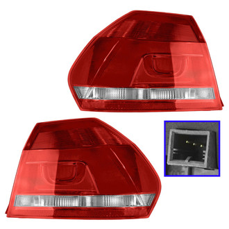 TRQ® - Driver and Passenger Side Outer Replacement Tail Lights