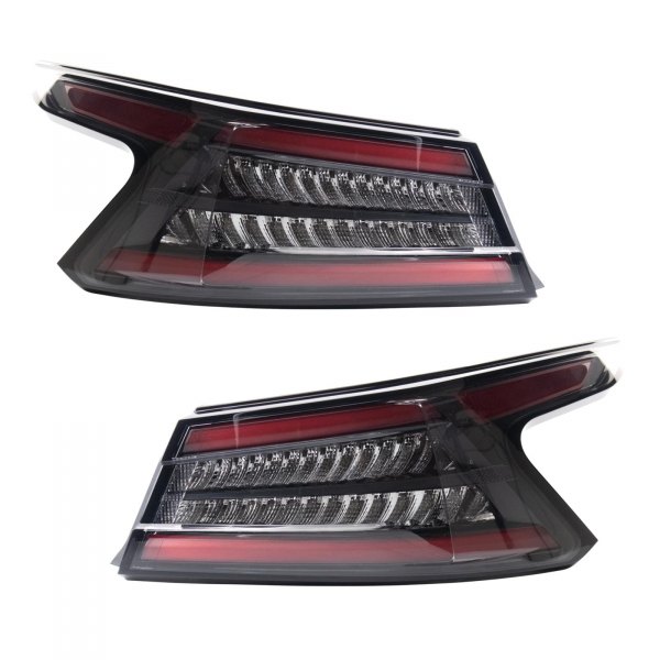 TRQ® - Driver and Passenger Side Outer Factory Style Fiber Optic LED Tail Lights