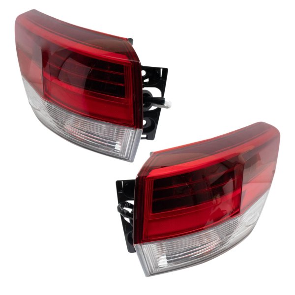 TRQ® - Outer Factory Style Fiber Optic LED Tail Lights, Toyota Highlander