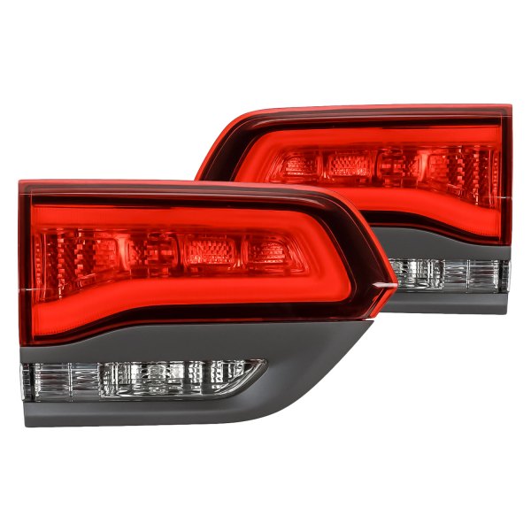 TRQ® - Driver and Passenger Side Inner Factory Style Fiber Optic LED Tail Lights, Jeep Grand Cherokee