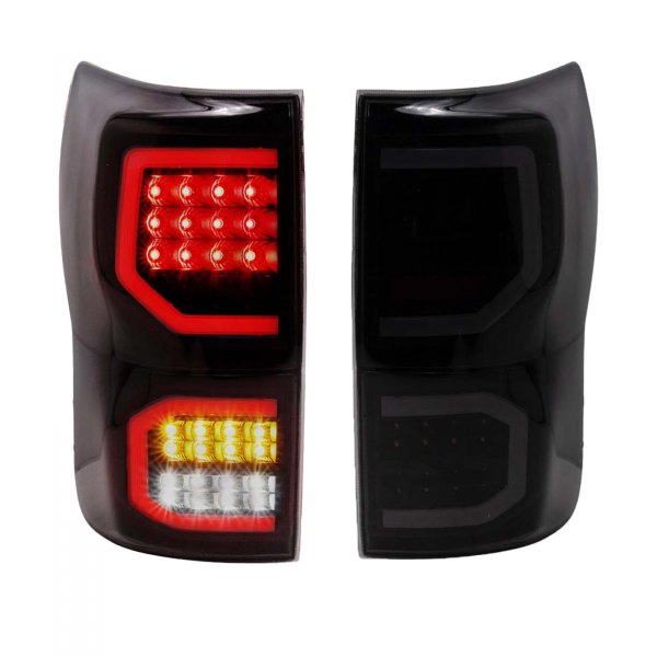 TRQ® - Driver and Passenger Side Black/Smoke Fiber Optic LED Tail Lights