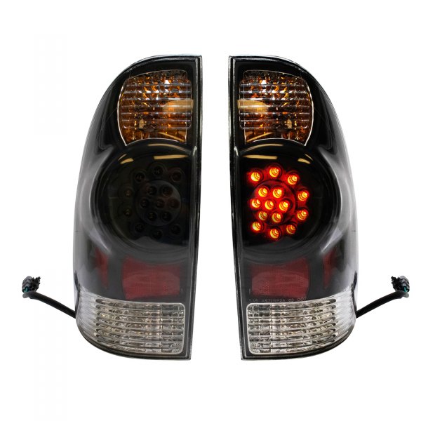 TRQ® - Driver and Passenger Side Black LED Tail Lights