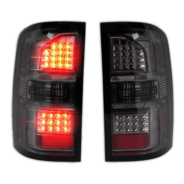 TRQ® - Driver and Passenger Side Chrome/Smoke LED Tail Lights