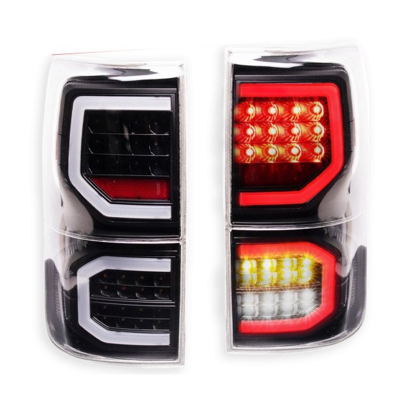 TRQ® - Driver and Passenger Side Black Fiber Optic LED Tail Lights