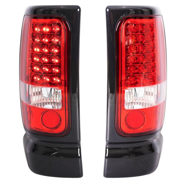 TRQ® - Driver and Passenger Side Black/Red LED Tail Lights