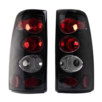 TRQ® - Driver and Passenger Side Black/Red Euro Tail Lights