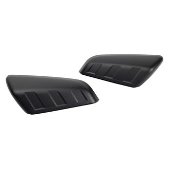 TRQ® - Triple Stripe Textured Black Driver and Passenger Side Mirror Covers