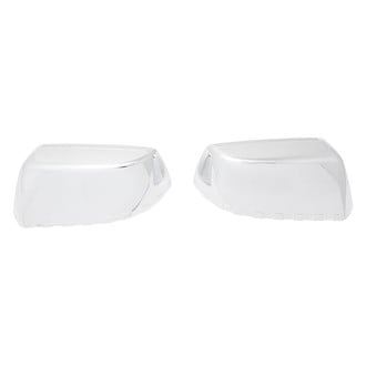TRQ® - Checkered Flag Chrome Driver and Passenger Side Mirror Covers