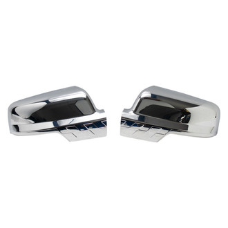 TRQ® - Checkered Flag Chrome Driver and Passenger Side Mirror Covers