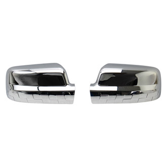 TRQ® - Checkered Flag Chrome Driver and Passenger Side Mirror Covers
