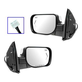 TRQ® - Power Heated Manual-Foldaway Side View Mirror
