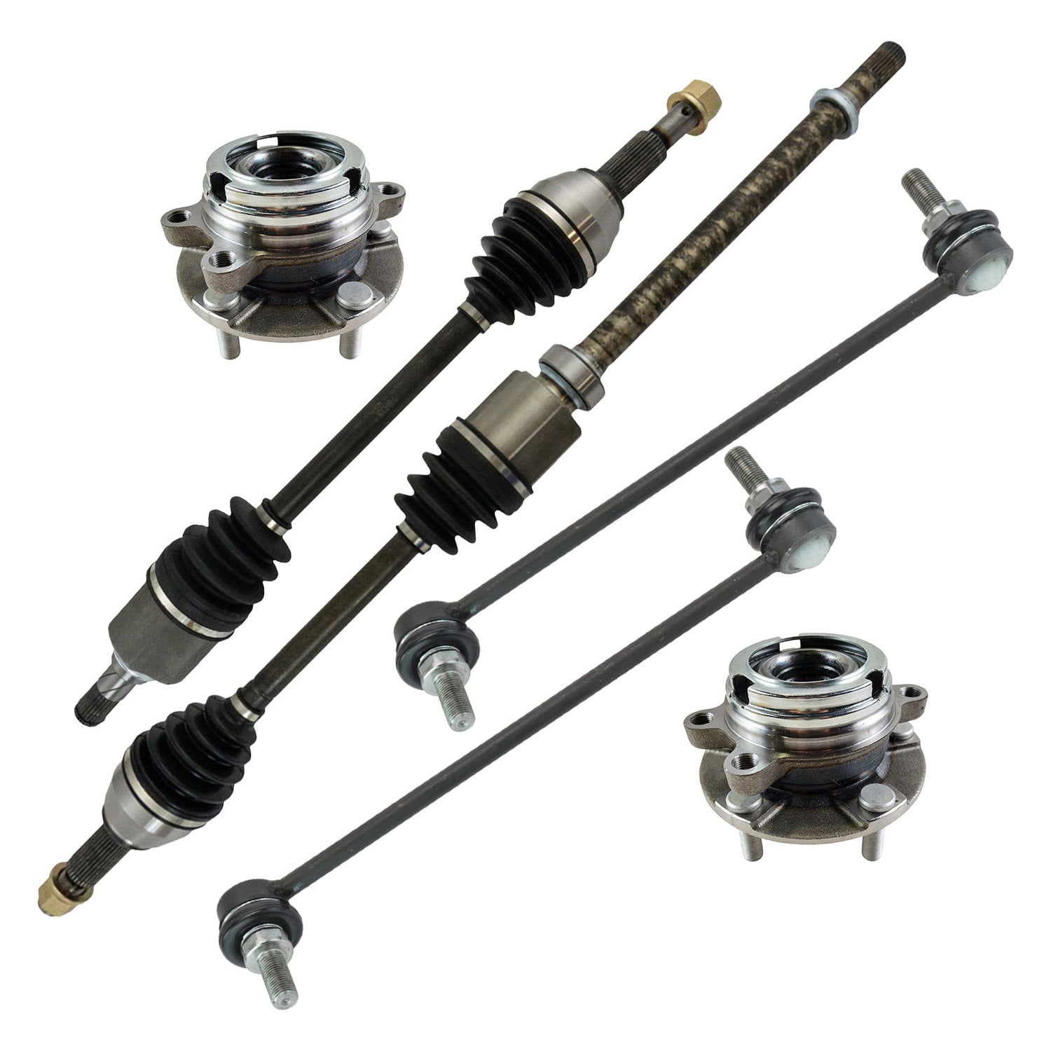 TRQ® PSA07077 - Front Axle Shaft and Suspension Kit