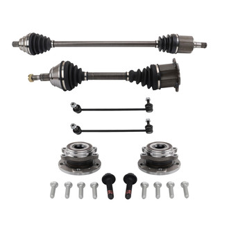 TRQ® - Front Driver and Passenger Side Axle Shaft and Suspension Kit