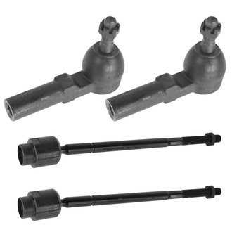 TRQ® - Front Driver and Passenger Side Inner and Outer Steering Tie Rod End Kit