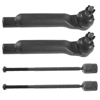 TRQ® - Front Driver and Passenger Side Inner and Outer Steering Tie Rod End Kit