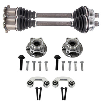 TRQ® PSA25780 - Front Axle Shaft and Suspension Kit