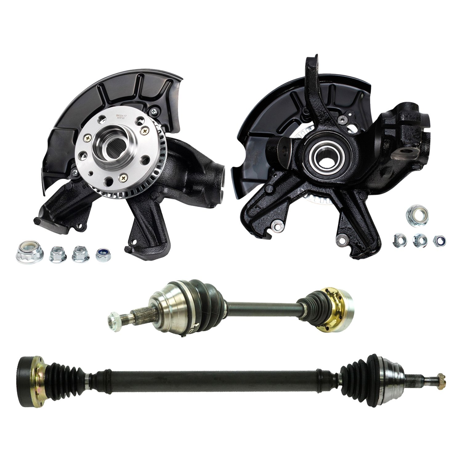 TRQ® PSA27168 - Front Axle Shaft and Suspension Kit