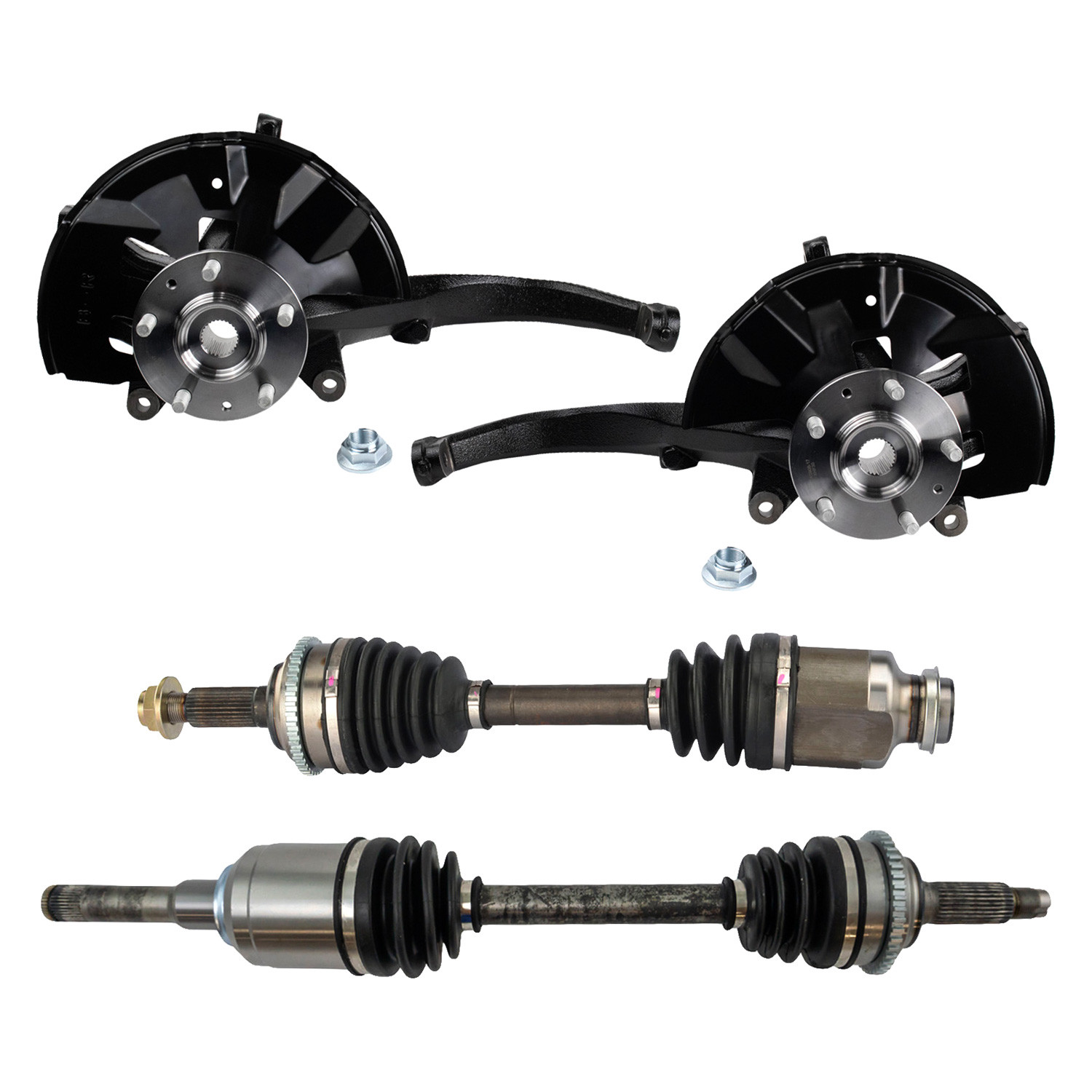 TRQ® PSA27217 - Front Axle Shaft and Suspension Kit