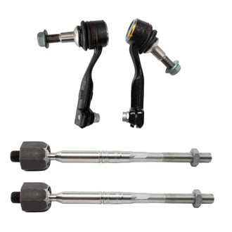 TRQ® - Front Driver and Passenger Side Inner and Outer Steering Tie Rod End Kit