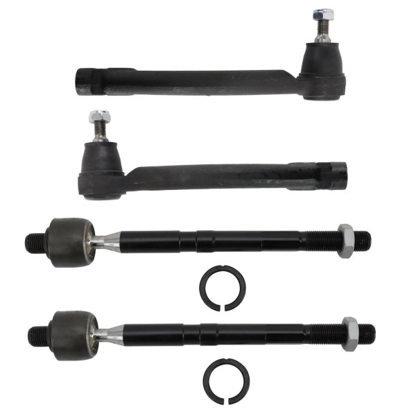 TRQ® - Front Driver and Passenger Side Inner and Outer Steering Tie Rod End Kit