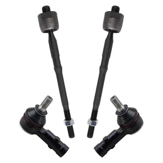 TRQ® - Front Driver and Passenger Side Inner and Outer Steering Tie Rod End Kit