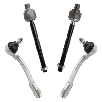 TRQ® - Front Driver and Passenger Side Inner and Outer Steering Tie Rod End Kit