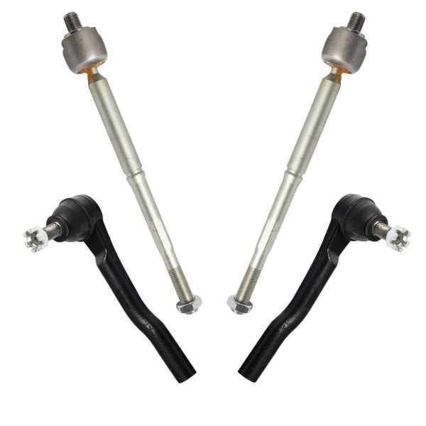 TRQ® - Front Driver and Passenger Side Inner and Outer Steering Tie Rod End Kit