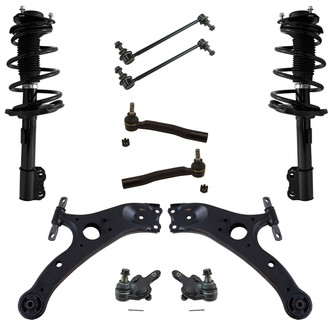 TRQ® - Front Steering Tie Rods and Suspension Kit