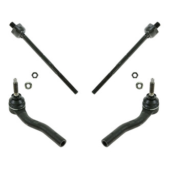 TRQ® - Front Driver and Passenger Side Inner and Outer Steering Tie Rod End Kit