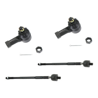 TRQ® - Front Driver and Passenger Side Inner and Outer Steering Tie Rod End Kit